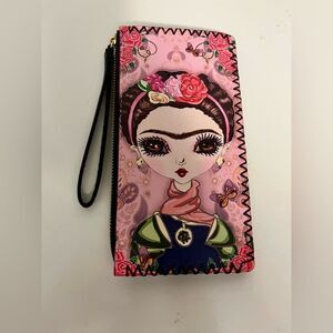 Cute cartoon like Frida Kahlo wallet